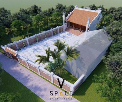 Bản vẽ thiết kế nhà thờ họ 3 gian 2 mái 75m2 tại Hải Phòng