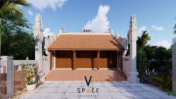 Bản vẽ thiết kế nhà thờ họ 3 gian 2 mái 75m2 tại Hải Phòng