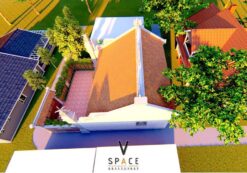 Bản vẽ thiết kế nhà thờ họ 3 gian 2 mái 84m2 tại Thái Nguyên