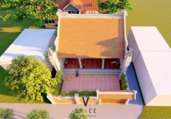 Bản vẽ thiết kế nhà thờ họ 3 gian 2 mái 84m2 tại Thái Nguyên