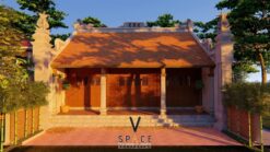 Bản vẽ thiết kế nhà thờ họ 3 gian 2 mái 84m2 tại Thái Nguyên