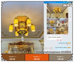 Đèn gỗ thả trần phòng thờ DG70