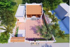 Mẫu nhà thờ họ 3 gian 2 mái có bình phong kết hợp nhà ở tại Phú Thọ