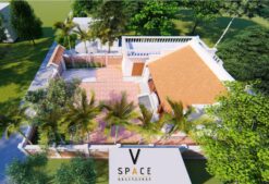 Mẫu nhà thờ họ 3 gian 2 mái có bình phong kết hợp nhà ở tại Phú Thọ