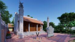 Nhà thờ họ 3 gian 2 mái có bình phong kết hợp nhà ở tại Tuyên Quang