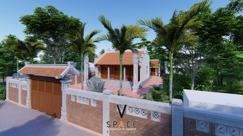 Nhà thờ họ 3 gian 2 mái có bình phong kết hợp nhà ở tại Tuyên Quang Nhà thờ họ 3 gian 2 mái có bình phong kết hợp nhà ở tại Tuyên Quang