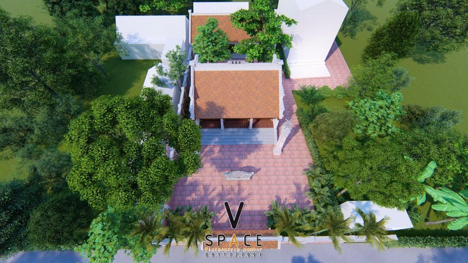 Nhà thờ họ 3 gian 2 mái có bình phong kết hợp nhà ở tại Tuyên Quang