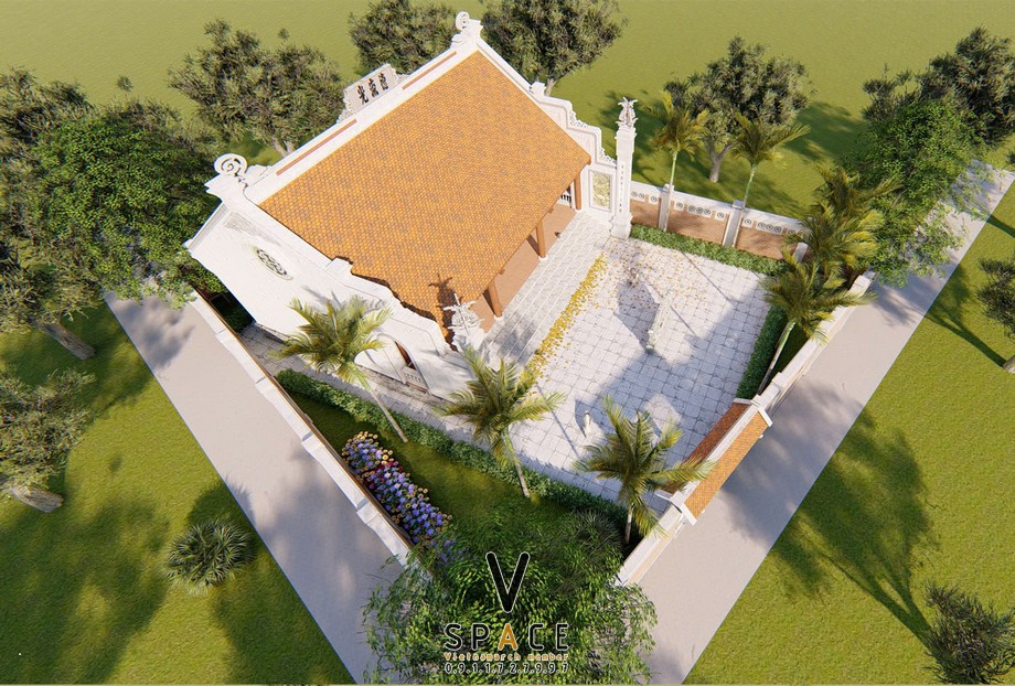 Phương án thiết kế nhà thờ họ 3 gian 2 mái có bình phong tại Lai Châu Phương án thiết kế nhà thờ họ 3 gian 2 mái có bình phong tại Lai Châu