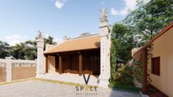 Thiết kế nhà thờ họ 3 gian 2 mái phong cách truyền thống tại Cao Bằng