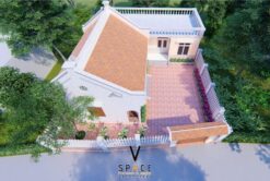 Bản vẽ thiết kế nhà thờ họ 3 gian 2 mái liền nhà ở hiện đại 160m2 tại Hà Nội