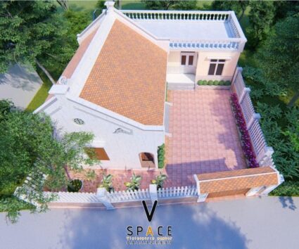 Bản vẽ thiết kế nhà thờ họ 3 gian 2 mái liền nhà ở hiện đại 160m2 tại Hà Nội