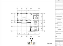 Bản vẽ thiết kế nhà thờ họ 3 gian 2 mái liền nhà ở hiện đại 160m2 tại Hà Nội