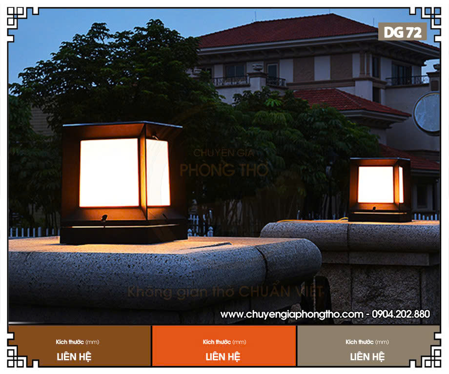 Đèn cột trụ vuông ngoài trời DG72 Đèn cột trụ vuông ngoài trời DG72