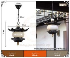 Đèn thả treo hiên nhà gỗ DG71