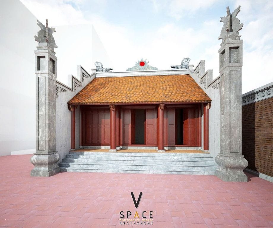 mau-nha-tho-ho-3-gian-2-mai-60m2-trang-tri-mat-troi-do-doc-dao-tai-thanh-hoa (1) Mẫu nhà thờ họ 3 gian 2 mái 60m2 trang trí mặt trời đỏ độc đáo tại Thanh Hóa