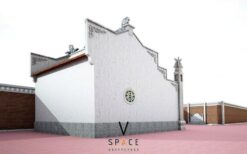 Mẫu nhà thờ họ 3 gian 2 mái 60m2 trang trí mặt trời đỏ độc đáo tại Thanh Hóa