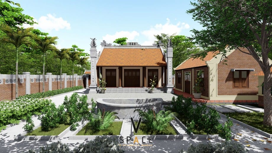 Nhà thờ họ 3 gian 2 mái kết hợp nhà ở và sân vườn ấn tượng tại Hà Nội Nhà thờ họ 3 gian 2 mái kết hợp nhà ở và sân vườn ấn tượng tại Hà Nội