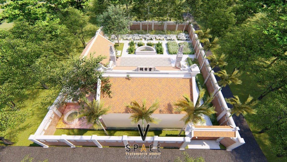 Nhà thờ họ 3 gian 2 mái kết hợp nhà ở và sân vườn ấn tượng tại Hà Nội Nhà thờ họ 3 gian 2 mái kết hợp nhà ở và sân vườn ấn tượng tại Hà Nội