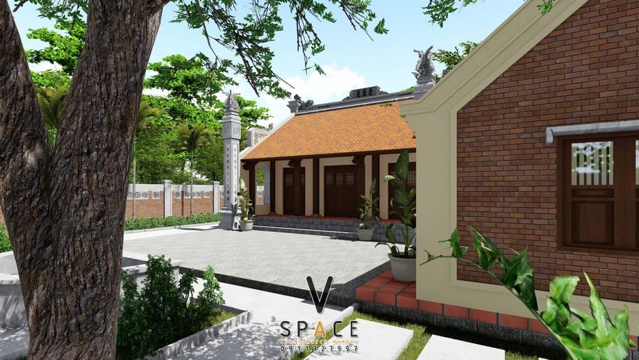 Nhà thờ họ 3 gian 2 mái kết hợp nhà ở và sân vườn ấn tượng tại Hà Nội Nhà thờ họ 3 gian 2 mái kết hợp nhà ở và sân vườn ấn tượng tại Hà Nội