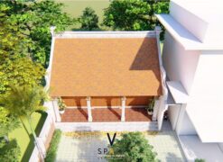 Phối cảnh nhà thờ gia tiên 3 gian 2 mái 78m2 tại Lạng Sơn