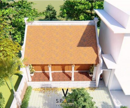 Phối cảnh nhà thờ gia tiên 3 gian 2 mái 78m2 tại Lạng Sơn