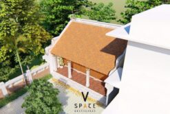 Phối cảnh nhà thờ gia tiên 3 gian 2 mái 78m2 tại Lạng Sơn