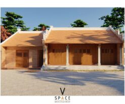 Bản vẽ thiết kế mẫu nhà ngang 3 gian 2 mái 130m2 tại Lào Cai