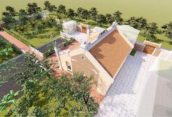 Cải tạo nhà thờ họ 3 gian 2 mái có hồ nước và sân vườn tại Điện Biên