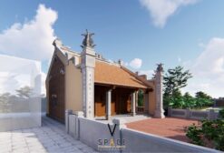 Cải tạo nhà thờ họ 3 gian 2 mái có hồ nước và sân vườn tại Điện Biên