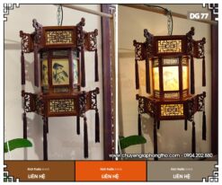 Đèn lồng gỗ cao cấp DG77 tinh xảo, sang trọng