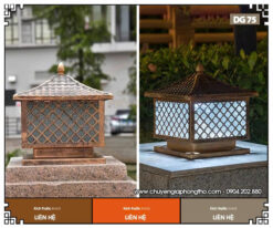 Đèn trụ cổng nhà từ đường DG75 trang nghiêm, bền đẹp