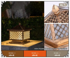 Đèn trụ cổng nhà từ đường DG75 trang nghiêm, bền đẹp