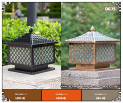 Đèn trụ cổng nhà từ đường DG75 trang nghiêm, bền đẹp