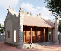 Mẫu thiết kế nhà thờ họ 3 gian 2 mái có hậu cung tại Sơn La