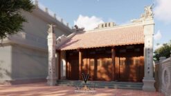 Mẫu thiết kế nhà thờ họ 3 gian 2 mái có hậu cung tại Sơn La