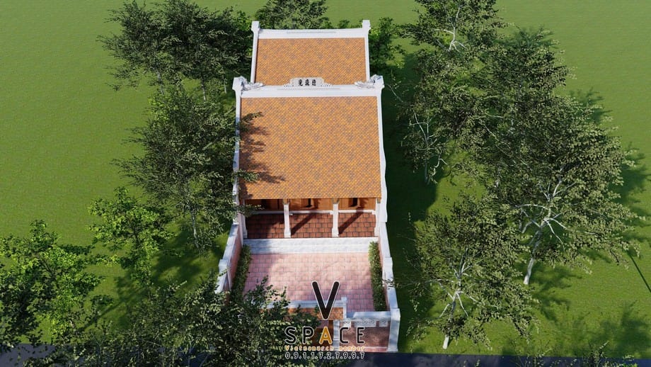 Phối cảnh mẫu thiết kế nhà thờ họ chữ Nhị 3 gian 2 mái 52m2 tại Cao Bằng Phối cảnh mẫu thiết kế nhà thờ họ chữ Nhị 3 gian 2 mái 52m2 tại Cao Bằng