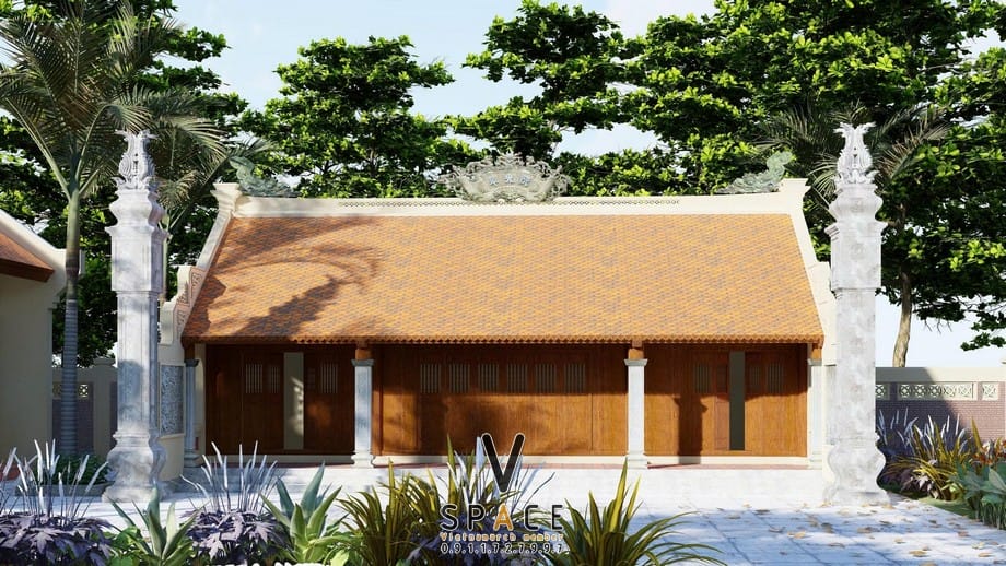 Phương án thiết kế nhà thờ họ 3 gian 2 mái kết hợp nhà ngang và non bộ tại Tuyên Quang Phương án thiết kế nhà thờ họ 3 gian 2 mái kết hợp nhà ngang và non bộ tại Tuyên Quang