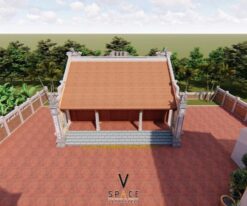 Thiết kế kiến trúc và nội thất nhà thờ họ 3 gian 2 mái tại Hà Tĩnh