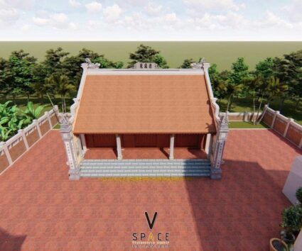 Thiết kế kiến trúc và nội thất nhà thờ họ 3 gian 2 mái tại Hà Tĩnh