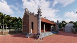 Thiết kế kiến trúc và nội thất nhà thờ họ 3 gian 2 mái tại Hà Tĩnh