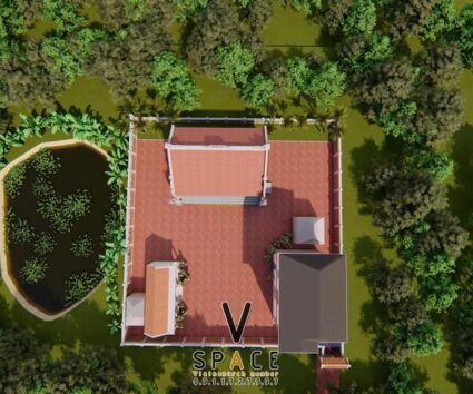 Thiết kế kiến trúc và nội thất nhà thờ họ 3 gian 2 mái tại Hà Tĩnh