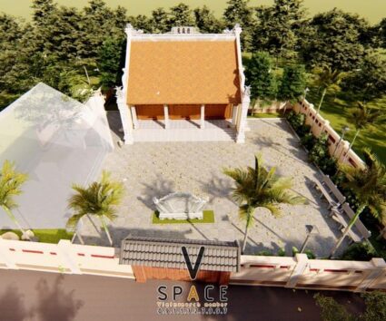 Bản vẽ thiết kế nhà thờ họ 3 gian 2 mái 95m2 đẹp truyền thống tại Lạng Sơn