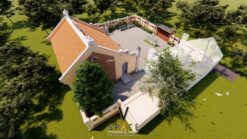 Bản vẽ thiết kế nhà thờ họ 3 gian 2 mái 95m2 đẹp truyền thống tại Lạng Sơn