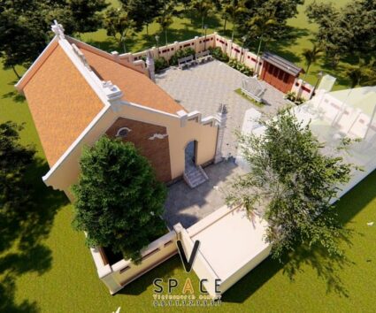 Bản vẽ thiết kế nhà thờ họ 3 gian 2 mái 95m2 đẹp truyền thống tại Lạng Sơn