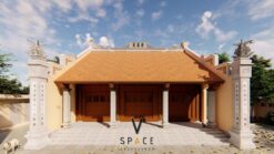 Bản vẽ thiết kế nhà thờ họ 3 gian 2 mái 95m2 đẹp truyền thống tại Lạng Sơn