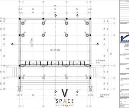 Bản vẽ thiết kế nhà thờ họ 3 gian 2 mái 95m2 đẹp truyền thống tại Lạng Sơn