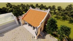 Bản vẽ thiết kế nhà thờ họ 3 gian 2 mái 95m2 đẹp truyền thống tại Lạng Sơn