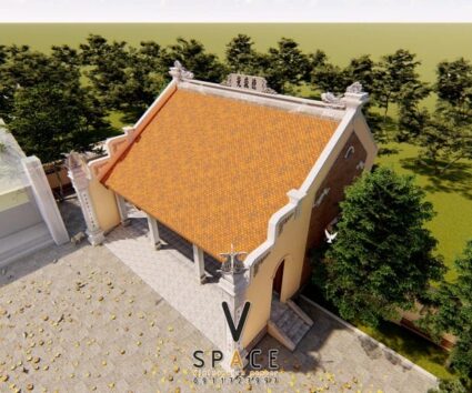 Bản vẽ thiết kế nhà thờ họ 3 gian 2 mái 95m2 đẹp truyền thống tại Lạng Sơn