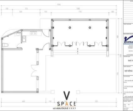 Mẫu nhà thờ họ 3 gian 2 mái kết hợp nhà ở 155m2 tại Phú Thọ