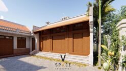 Mẫu nhà thờ họ 3 gian 2 mái kết hợp nhà ở 155m2 tại Phú Thọ